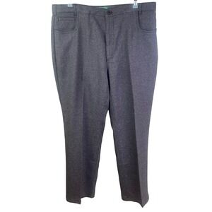 VTG Haband's Fit Forever Men's Gray Dress Hi‎ Rise Adjustable Waist Slacks 40x31